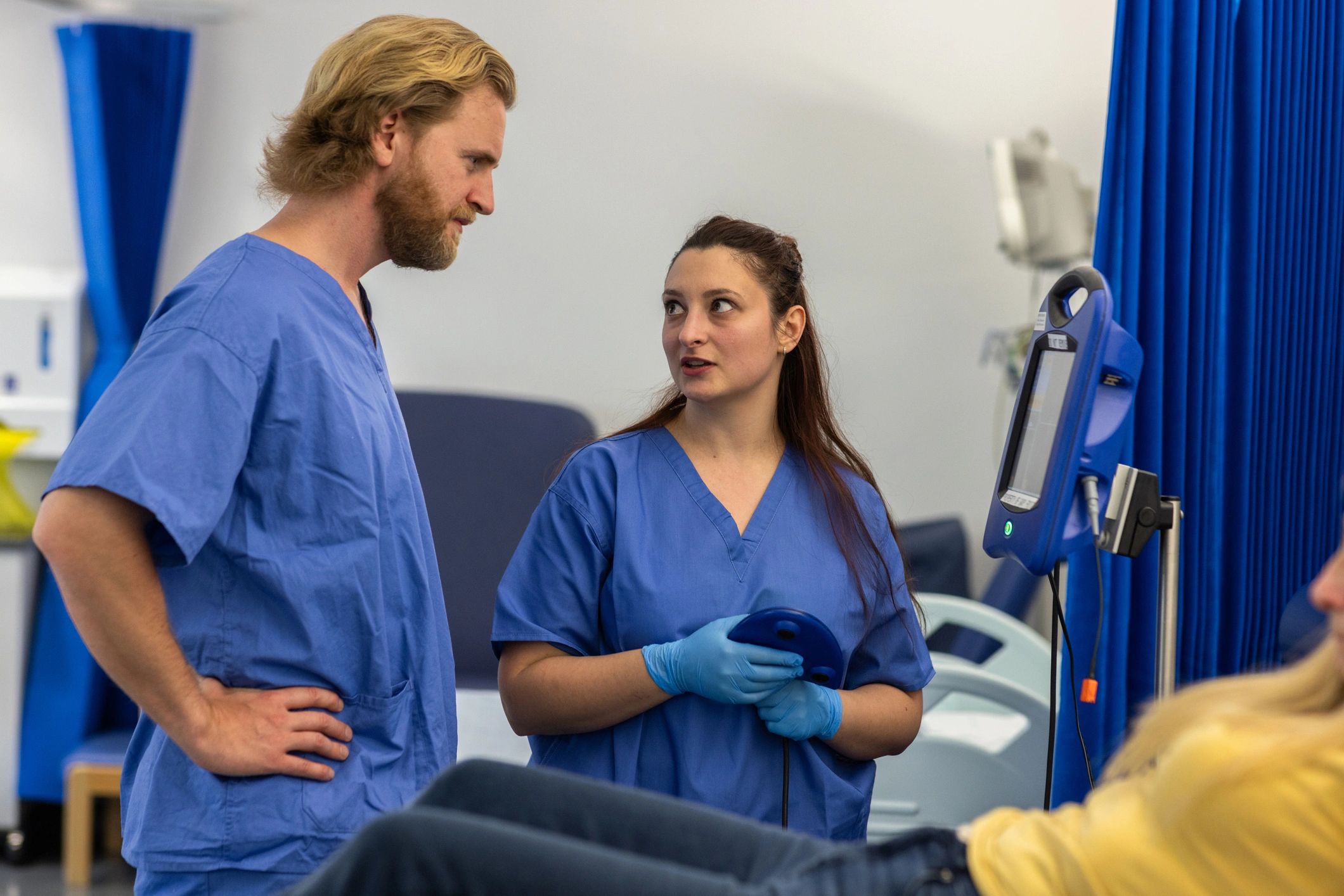 Clinical team discussing a procedure